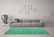 Machine Washable Abstract Turquoise Modern Area Rugs in a Living Room,, wshabs4858turq