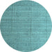 Round Machine Washable Abstract Light Blue Modern Rug, wshabs4858lblu