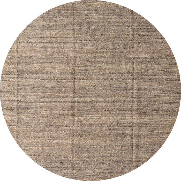 Round Machine Washable Abstract Brown Sugar Brown Rug, wshabs4858