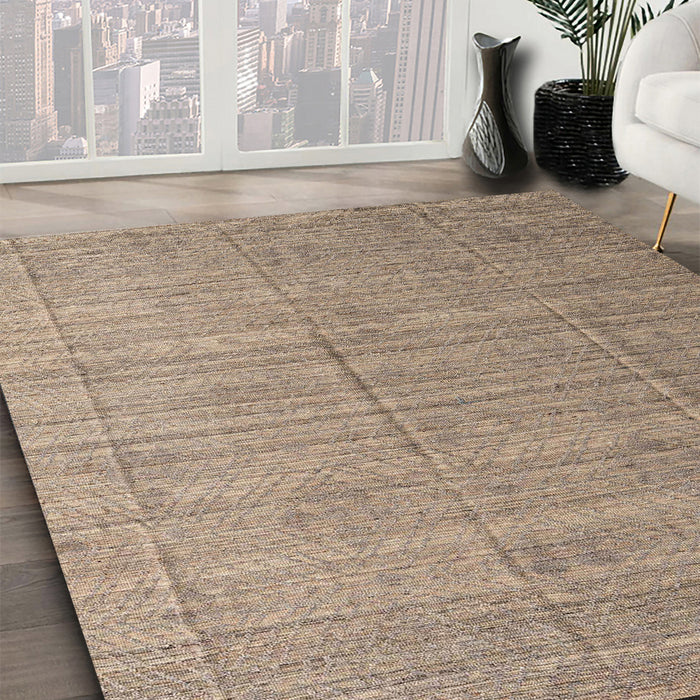 Machine Washable Abstract Brown Sugar Brown Rug in a Family Room, wshabs4858