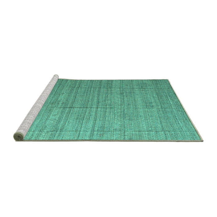 Sideview of Machine Washable Abstract Turquoise Modern Area Rugs, wshabs4858turq