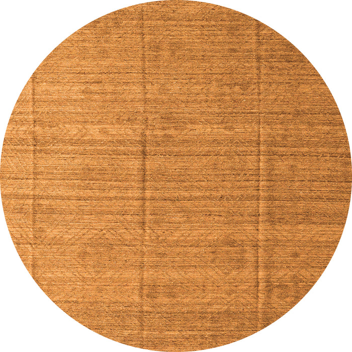 Round Machine Washable Abstract Orange Modern Area Rugs, wshabs4858org
