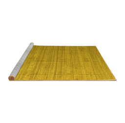 Sideview of Machine Washable Abstract Yellow Modern Rug, wshabs4858yw