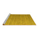 Sideview of Machine Washable Abstract Yellow Modern Rug, wshabs4858yw