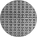 Round Machine Washable Abstract Gray Modern Rug, wshabs4859gry