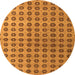 Round Abstract Orange Modern Rug, abs4859org