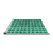 Sideview of Machine Washable Abstract Turquoise Modern Area Rugs, wshabs4859turq