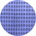 Round Abstract Blue Modern Rug, abs4859blu