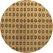 Round Machine Washable Abstract Brown Modern Rug, wshabs4859brn