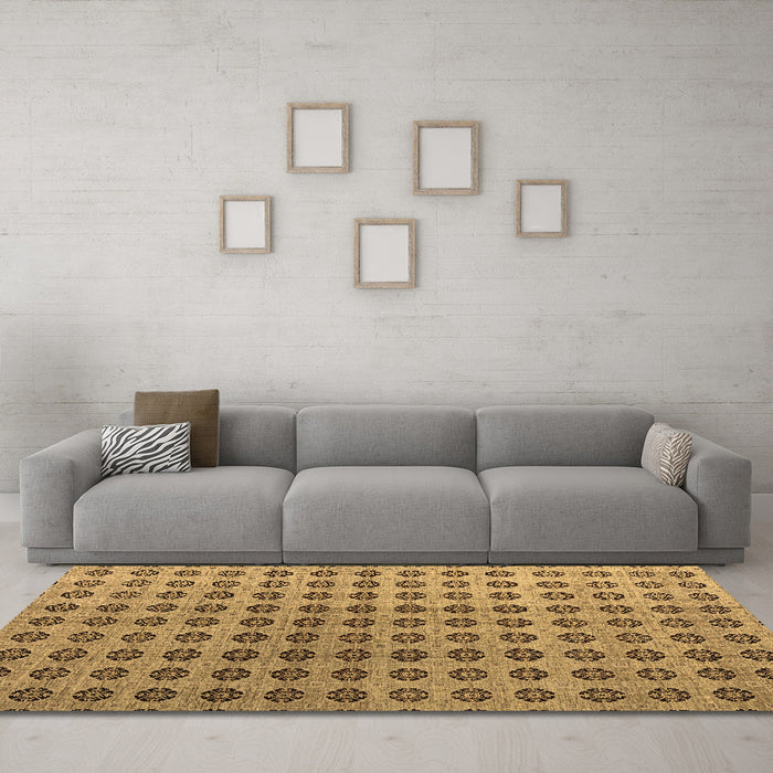 Machine Washable Abstract Brown Modern Rug in a Living Room,, wshabs4859brn