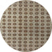 Round Abstract Light French Beige Brown Modern Rug, abs4859