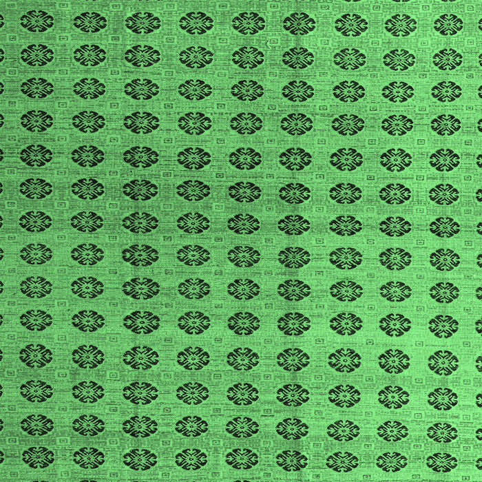 Square Machine Washable Abstract Emerald Green Modern Area Rugs, wshabs4859emgrn