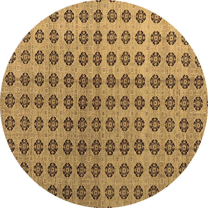 Round Abstract Brown Modern Rug, abs4859brn