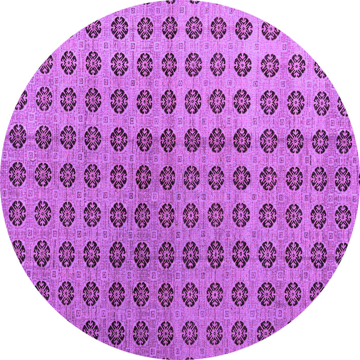 Round Abstract Purple Modern Rug, abs4859pur