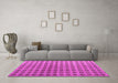 Machine Washable Abstract Pink Modern Rug in a Living Room, wshabs4859pnk