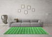 Machine Washable Abstract Emerald Green Modern Area Rugs in a Living Room,, wshabs4859emgrn