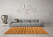 Machine Washable Abstract Orange Modern Area Rugs in a Living Room, wshabs4859org