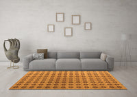 Machine Washable Abstract Orange Modern Rug, wshabs4859org