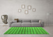 Machine Washable Abstract Green Modern Area Rugs in a Living Room,, wshabs4859grn