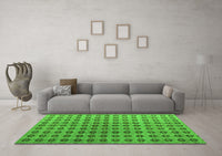 Machine Washable Abstract Green Modern Rug, wshabs4859grn