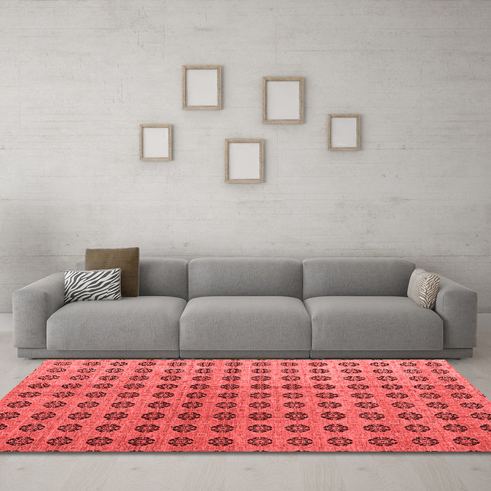 Modern Red Washable Rugs