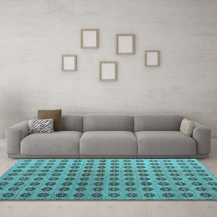 Machine Washable Abstract Light Blue Modern Rug in a Living Room, wshabs4859lblu