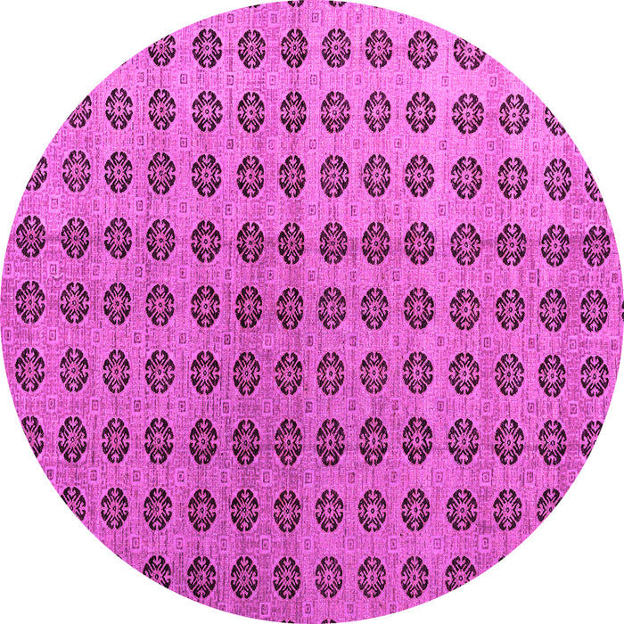 Round Abstract Pink Modern Rug, abs4859pnk