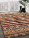 Machine Washable Abstract Saffron Red Rug in a Family Room, wshabs485