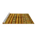 Sideview of Machine Washable Abstract Yellow Modern Rug, wshabs485yw