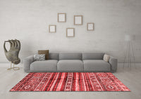 Machine Washable Abstract Red Modern Rug, wshabs485red