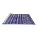 Sideview of Machine Washable Abstract Blue Modern Rug, wshabs485blu