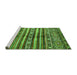 Sideview of Machine Washable Abstract Green Modern Area Rugs, wshabs485grn