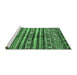 Sideview of Machine Washable Abstract Emerald Green Modern Area Rugs, wshabs485emgrn