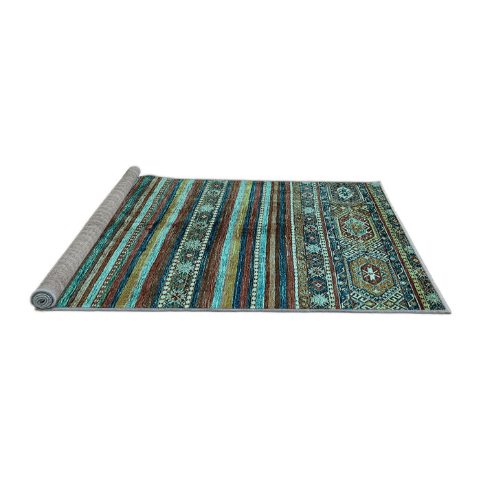 Sideview of Machine Washable Abstract Light Blue Modern Rug, wshabs485lblu