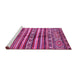 Sideview of Machine Washable Abstract Pink Modern Rug, wshabs485pnk