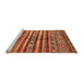 Sideview of Machine Washable Abstract Orange Modern Area Rugs, wshabs485org