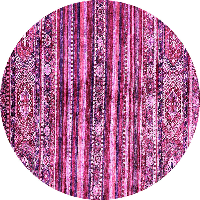 Round Abstract Pink Modern Rug, abs485pnk