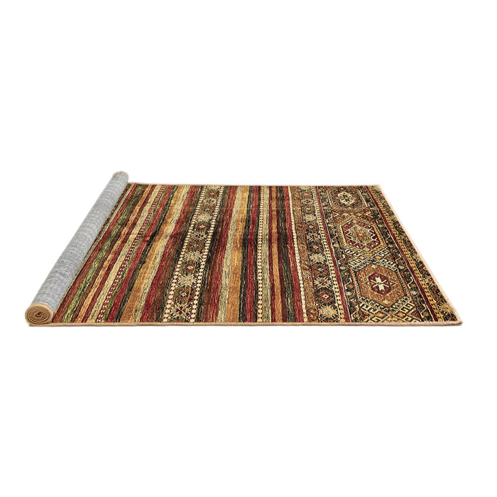 Sideview of Machine Washable Abstract Brown Modern Rug, wshabs485brn