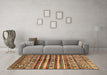 Machine Washable Abstract Brown Modern Rug in a Living Room,, wshabs485brn