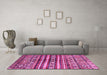 Machine Washable Abstract Pink Modern Rug in a Living Room, wshabs485pnk