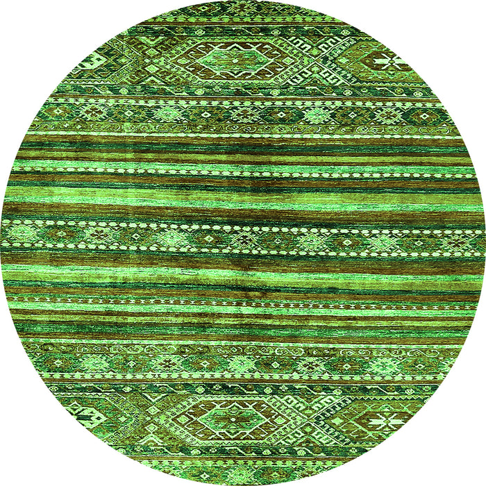 Round Abstract Green Modern Rug, abs485grn