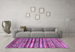 Machine Washable Abstract Purple Modern Area Rugs in a Living Room, wshabs485pur