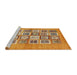 Sideview of Machine Washable Abstract Yellow Orange Rug, wshabs486