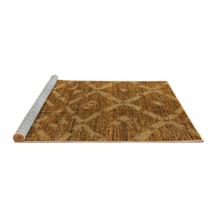 Sideview of Machine Washable Abstract Orange Rug, wshabs4860