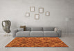 Machine Washable Abstract Orange Modern Area Rugs in a Living Room, wshabs4860org