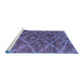 Sideview of Machine Washable Abstract Blue Modern Rug, wshabs4860blu