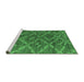 Sideview of Machine Washable Abstract Emerald Green Modern Area Rugs, wshabs4860emgrn