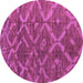 Round Machine Washable Abstract Purple Modern Area Rugs, wshabs4860pur