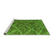 Sideview of Machine Washable Abstract Green Modern Area Rugs, wshabs4860grn