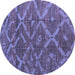 Round Machine Washable Abstract Blue Modern Rug, wshabs4860blu